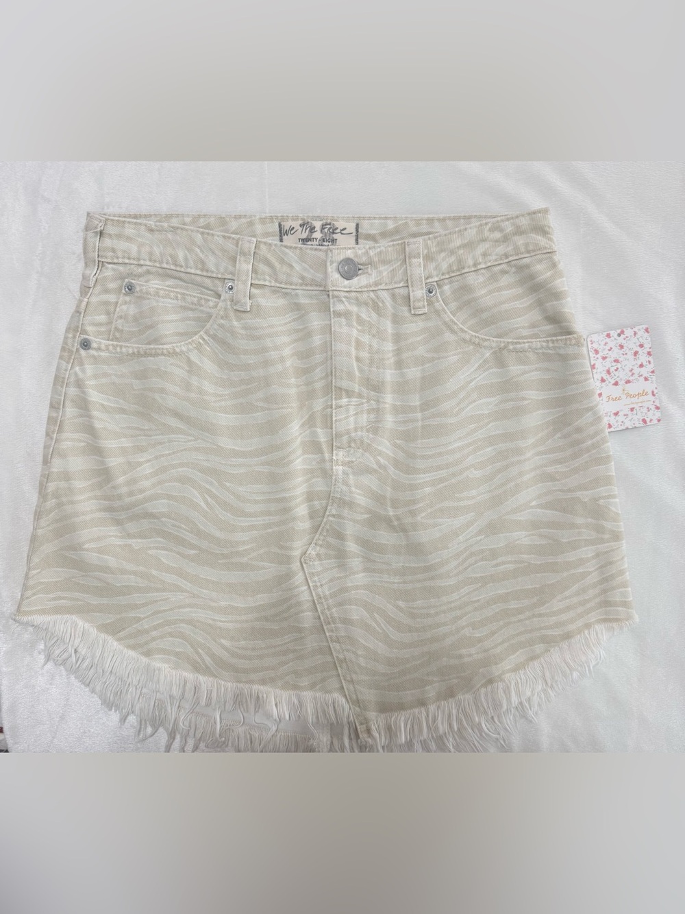NWT Free People Zebra Zinc Combo Skirt